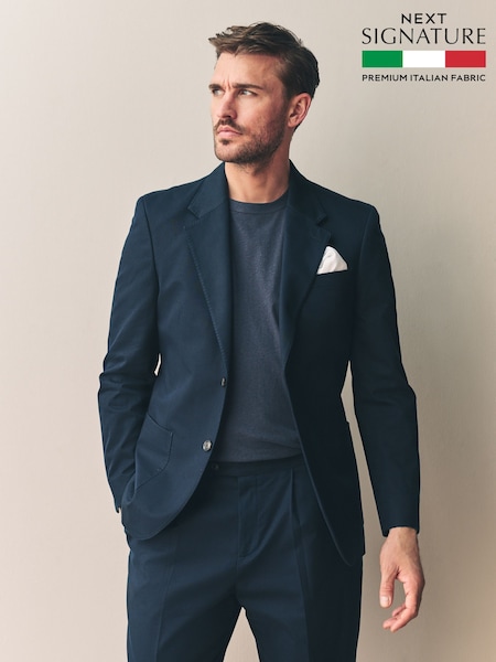 Navy Slim Fit Siganture Sondrio Italian Fabric Suit Jacket (E82648) | £149