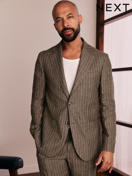 Brown Slim Fit Leomaster Suit Jacket (E82658) | £189
