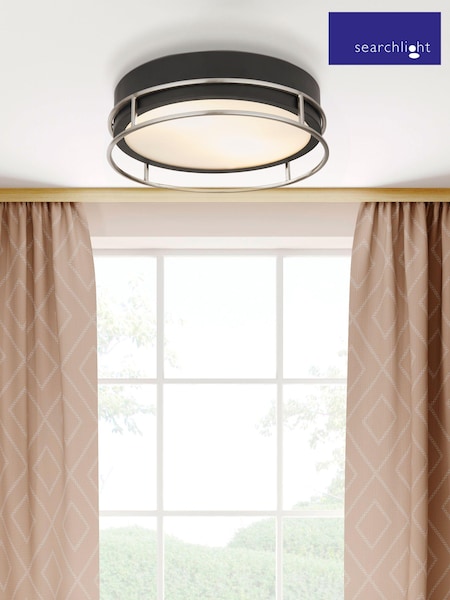 Searchlight Monochrome Arizona 2Lt Flush Ceiling Light (E82699) | £59