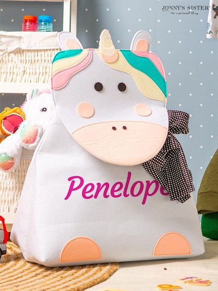 Jonnys Sister Personalised Unicorn Felt Laundry Basket (E82710) | £20