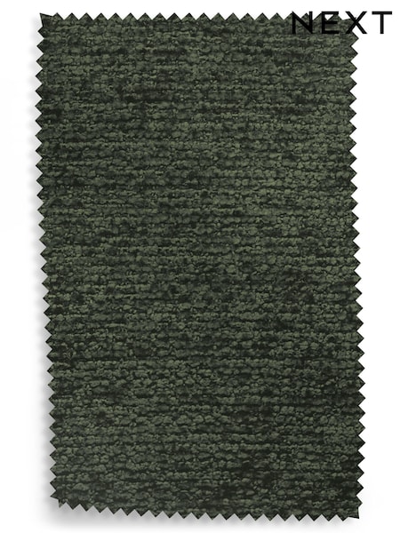Dark Moss Green Boucle Chenille Upholstery Swatch (E82751) | £0