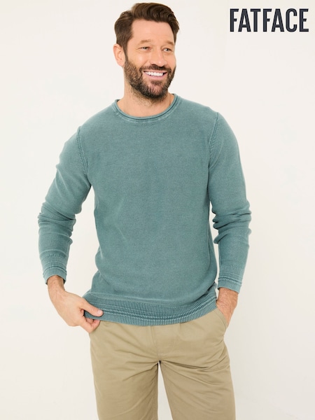 FatFace Dark Teal Berwick Laundered Crew Neck Jumper (E82824) | £28