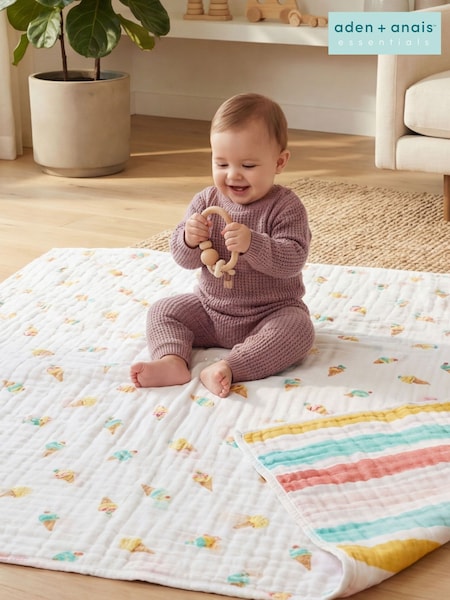 White - Aden + Anais Essentials Cotton Muslin Blanket