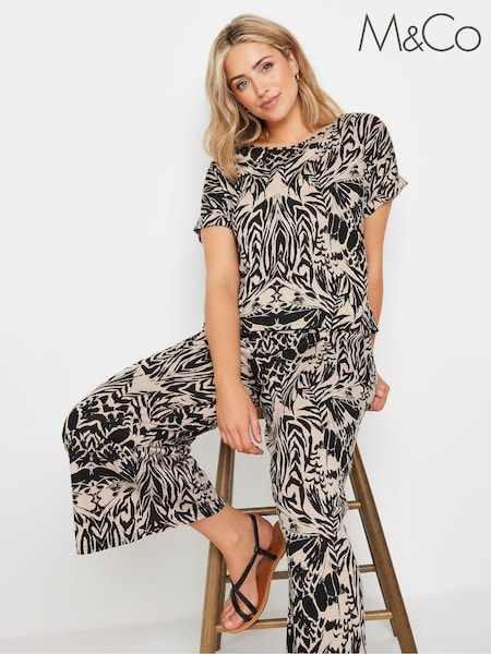 M&Co Black Printed Box Top (E82880) | £24