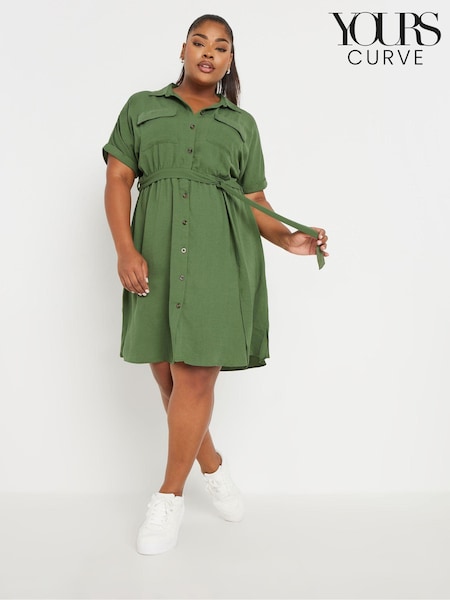 Yours Curve Green Utility Airflow Dress (E83009) | £29