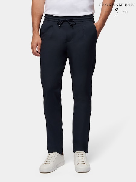 Peckham Rye Blue Single Pleat Drawstring Trousers (E83093) | £89