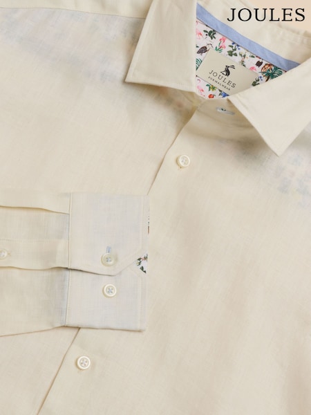 Joules Cream Long Sleeve 100% Linen Shirt (E83172) | £69