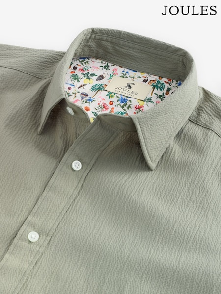 Joules Olive Green Short Sleeve Seersucker Shirt (E83173) | £45