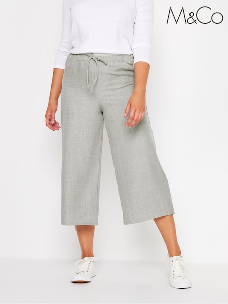 M&Co Grey Petite Linen Look Culottes (E83198) | £30