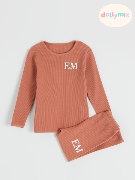 Dollymix Kids Personalised Ribbed Loungewear Set (E83268) | £30