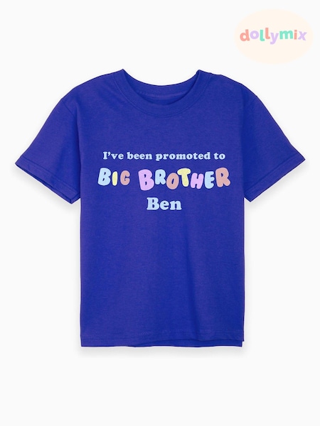 Dollymix Big Brother Blue 100% Cotton Personalised T-Shirt (E83282) | £17