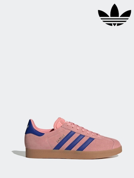 adidas Originals Pink/Blue Gazelle Trainers (E83367) | £85