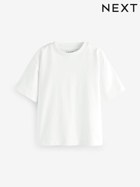 White Short Sleeve Plain T-Shirt (3mths-7yrs) (E83615) | £3 - £5