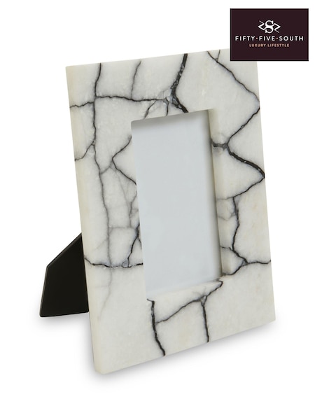 Fifty Five South Black White Marmara Marble Frame (E83675) | £45 - £60