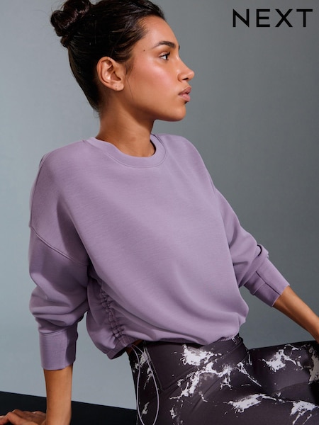 Purple Modal Blend Ruched Side Detail Sweatshirt (E83679) | £35