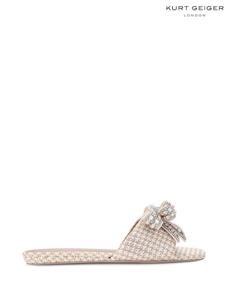 Kurt Geiger London Kensington Bow Flat Sandals (E83723) | £105
