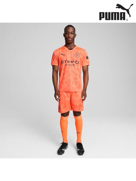 Puma Orange Mens Manchester City 24/25 Goalkeeper Shorts (E83745) | £38