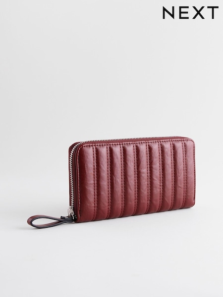 Red Quilted Zip Purse (E83776) | £18