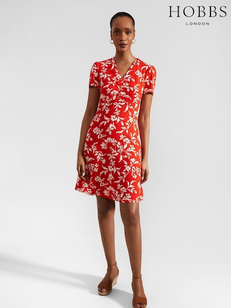 Hobbs Red Petite Lydia Dress (E83865) | £89