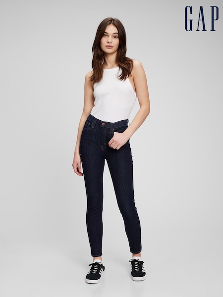 Gap Dark Wash Blue High Waisted True Skinny Jeans (E83973) | £45