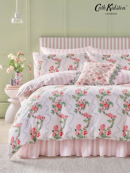 Cath Kidston Pink Flutter Duvet Cover and Pillowcase 100% Cotton Set (E84128) | £50 - £90