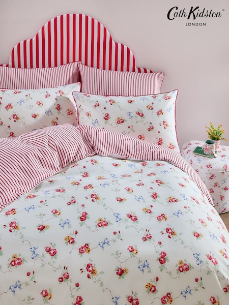 Cath Kidston Multi Rows And Bows Duvet Cover and Pillowcase 100% Cotton Set (E84134) | £55 - £95