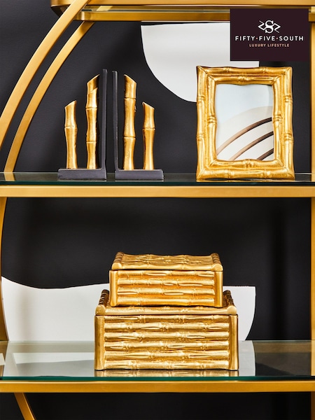 Fifty Five South Gold Hiba Bamboo Effect Trinket Box (E84165) | £95