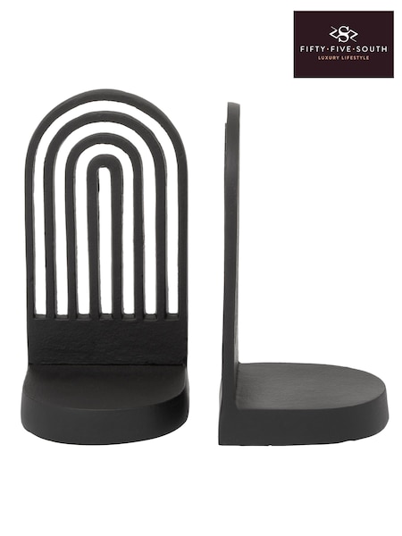 Fifty Five South Set of 2 Black Rubi Arched Bookends (E84169) | £60