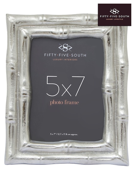 Fifty Five South Silver Hiba Bamboo Effect Photo Frame (E84176) | £45