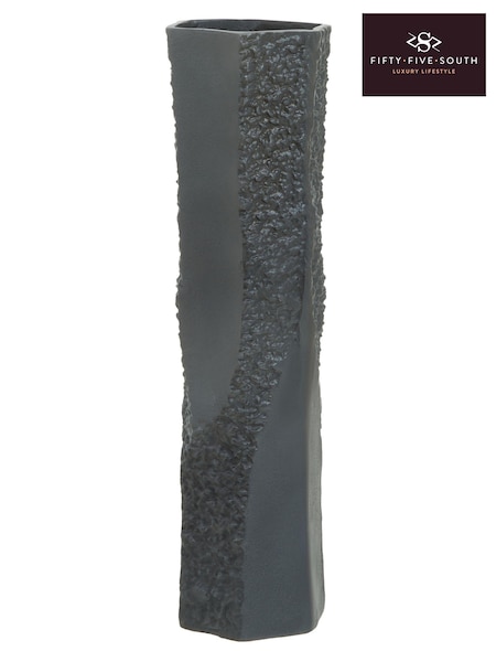 Fifty Five South Grey Dante Textured Vase (E84181) | £95