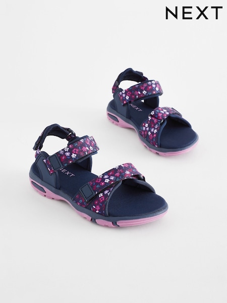 Purple Floral Touch and Close Fastening Trekker Sandals (E84249) | £18 - £25