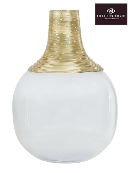 Fifty Five South Gold Glynn Glass Bottle Vase (E84260) | £49 - £72