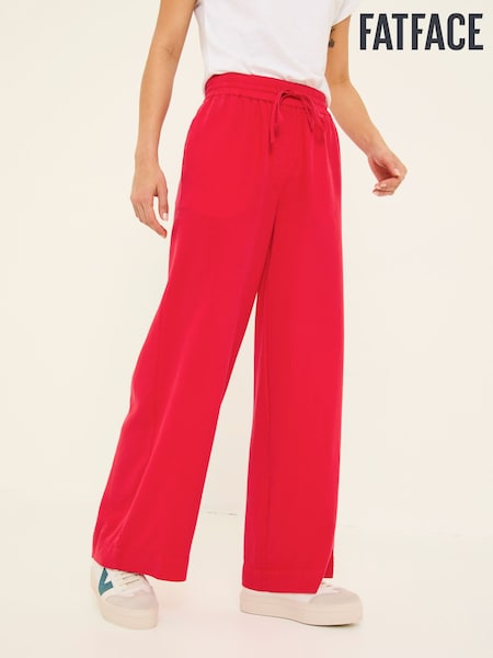FatFace Luna Bright Red Wide Leg Trousers (E84519) | £59