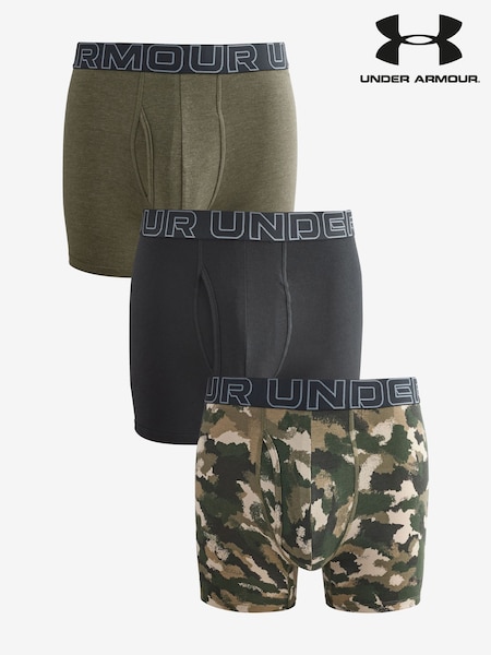 Under Armour Camouflage 100% Cotton Performance Tech Print 6in Boxers 3 Pack (E84531) | £34