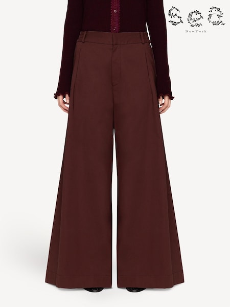 Sea New York Red Kerith Jersey Wide Leg Trousers (E84570) | £390