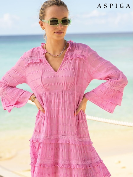 Aspiga Pink Molly 100% Cotton Kaftan (E84694) | £65