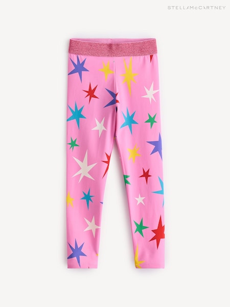 Stella McCartney Kids Pink Multicolour Star All Over Print Leggings (E84719) | £66