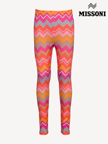 Missoni Pink Multicolour Zig Zag Pattern Leggings (E84732) | £91 - £103