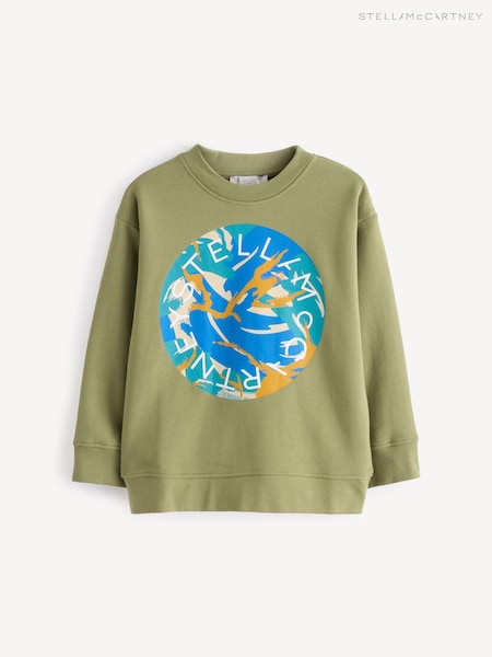 Stella McCartney Kids Green Circle Logo Sweatshirt (E84756) | £35