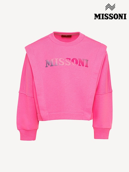 Missoni Pink Logo Cap Sleeve Sweatshirt (E84759) | £138