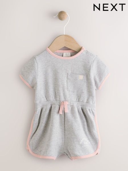 Grey/Pink Fruit Jersey Baby Romper (E84787) | £10 - £14