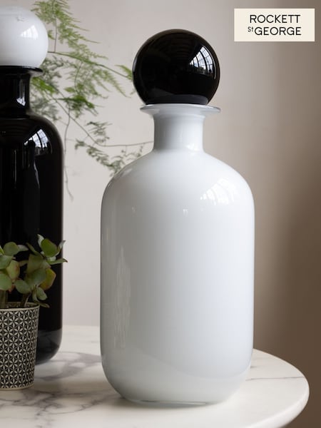 Rockett St George White/Black Apothecary Bottle Vase (E84877) | £42