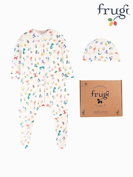 Frugi All Over Print Rib White Gift Set (E84884) | £25