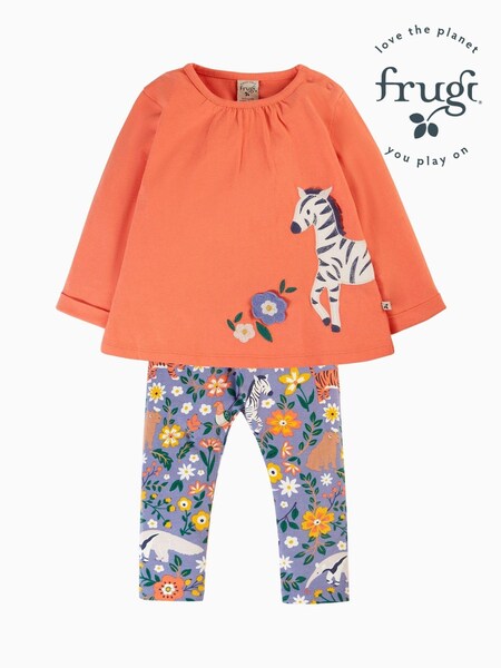 Frugi Orange Top And Legging Opal Outfit Set (E84886) | £35 - £37