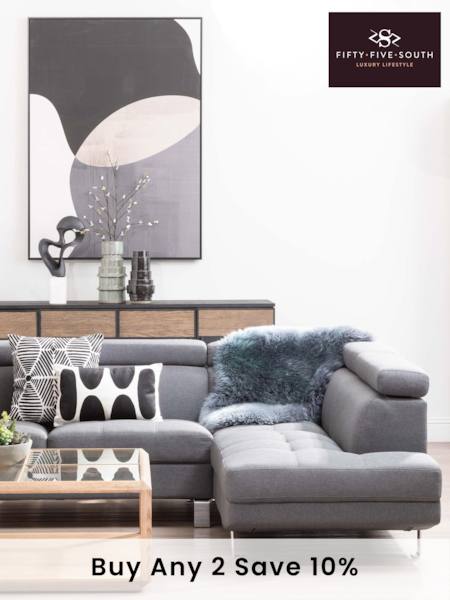 Fifty Five South Grey Hanover Corner Sofa (E84912) | £2,067