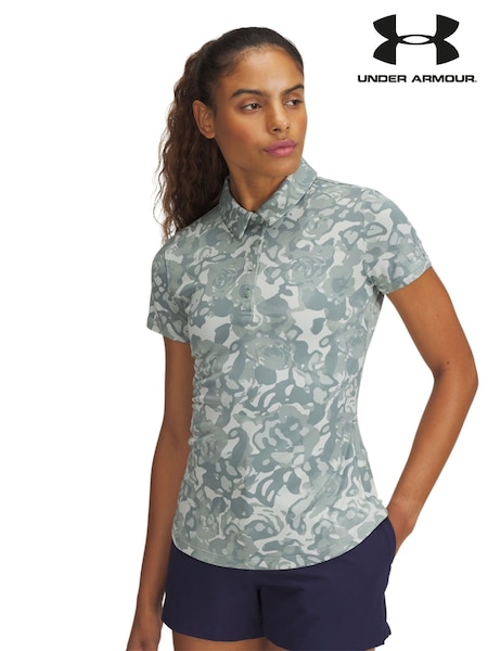 Under Armour Green Golf Play Off 3.0 Printed Polo Shirt (E84967) | £50