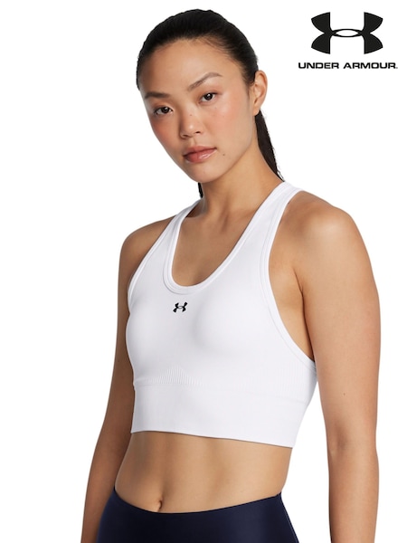 Under Armour White Vanish Seamless Mid Bra (E85055) | £41