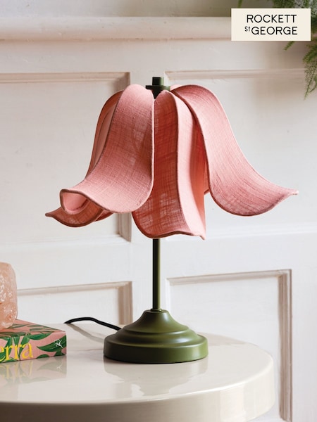 Rockett St George Pink/Green Petal Table Lamp (E85184) | £115