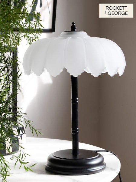 Rockett St George Black/White Palm Desert Island Table Lamp (E85312) | £110