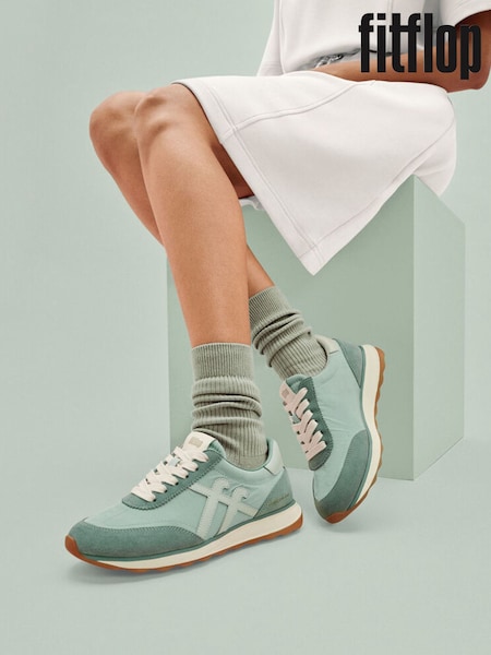 Frosty Green - Fitflop X Pantone Retro-q Ff Suede Trainers
